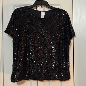 Black sequined blouse